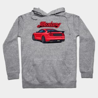 Rear Car Mustang Red Hoodie